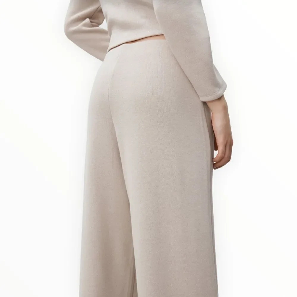 ZARA | Mink | SOFT WIDE LEG PANTS - Picture 7 of 10
